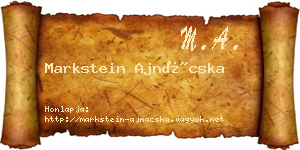 Markstein Ajnácska névjegykártya